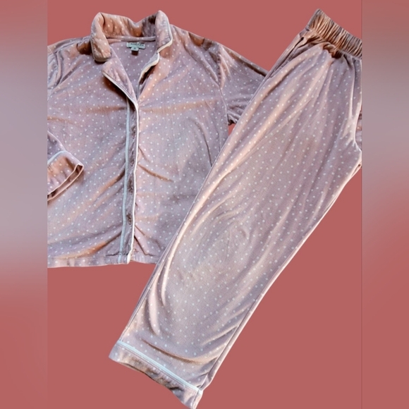 ANNE KLEIN WOMEN'S "I LOVE LUCY" PINK W/WHITE POLKA DOT PAJAMA SET SZ MED - Picture 2 of 9